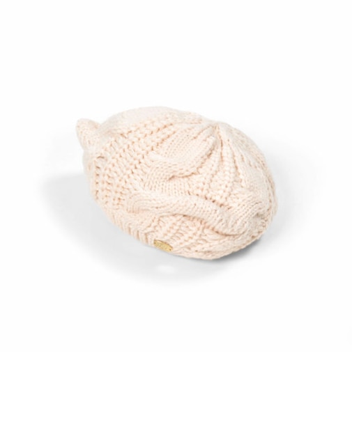 ウサミミネコミミケーブル編みニットベレー帽(48~55cm)