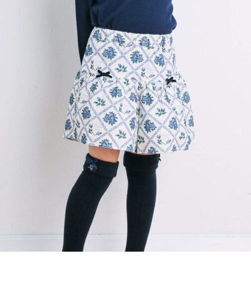 【お揃い】パティスリーフラワープリントキュロットパンツ(90~150cm)