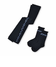 サイド花柄レギンスセット(80~140cm)