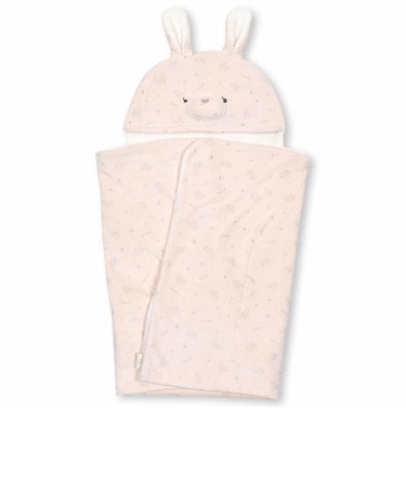 アニマル柄クマ耳ウサギ耳付おくるみベビー