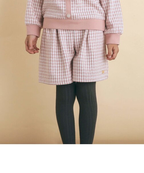 チェック柄タック入りショートパンツ(90~130cm)