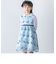 【日本製】オーガンジー花柄リボン刺しゅうワンピース(110~130cm)