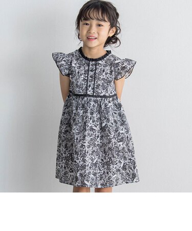 前立てデザインシック花柄ワンピース(95~150cm)