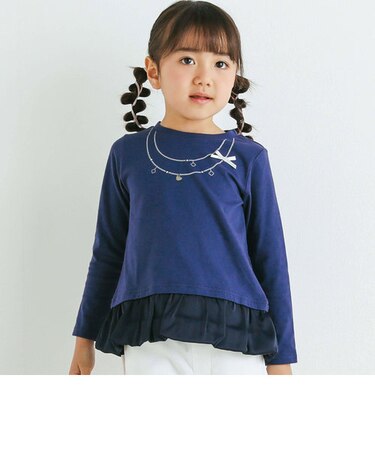 バルーンヘムネックレスモチーフ長袖Tシャツ(80~140cm)