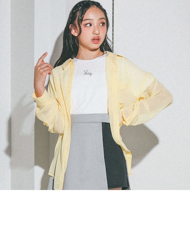 袖開きシアーシャツ&Tシャツセット(130~160cm)