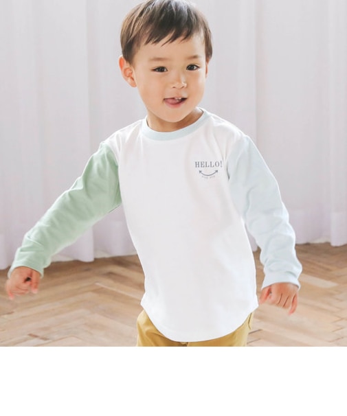 【スララク/防汚加工】いろいろデザイン長袖Tシャツ(80~130cm)