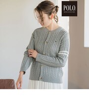 【POLO BCS(ポロ・ビーシーエス)×SLAP SLIPコラボ】【お揃い】袖ラインニットカーディガン