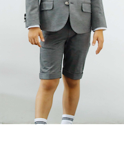 モクロディ裾ダブルスラックスハーフパンツ(110~130cm)