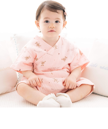 ガーゼクマプリントカシュクールスーツ(70~90cm)