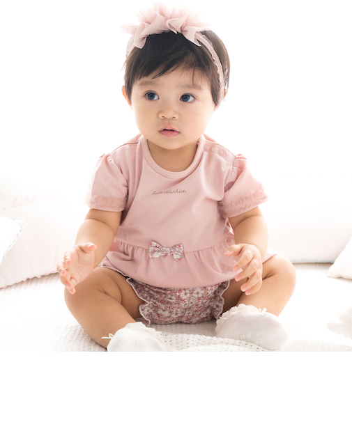 天竺Tシャツ＆花プリントブルマセット(70~90cm)