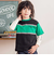 バイカラーミニ裏毛Tシャツ＋天竺ロゴプリントロンT セット(100~160cm)