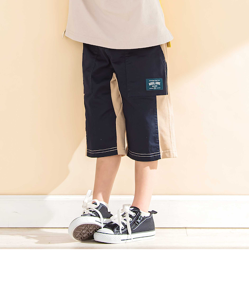 ストレッチツイル切り替えハーフパンツ(80~130cm)