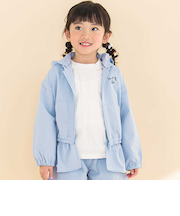 リップルストライプペプラム/フード取り外しジャケット(90~130cm)