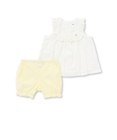 【お揃い】グルっとフリルワンピース+ブルマ2点セットベビー(70~80cm)
