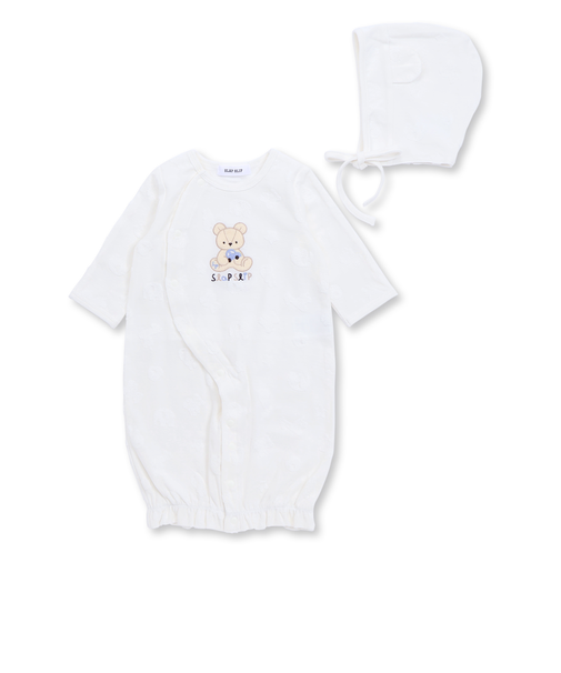 【お揃い】クマウサギひよこアニマルモチーフ2wayロンパース＋帽子2点セットベビー(50~70cm)
