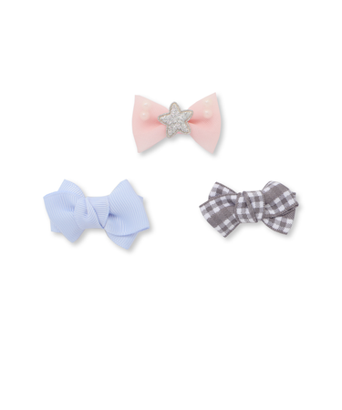 お花リボンクラウンヘアピン3点アソートベビー