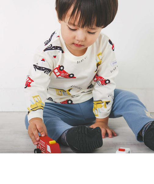 【スララク/防汚加工】わくわくデザイン男の子長袖Tシャツ(80~130cm)