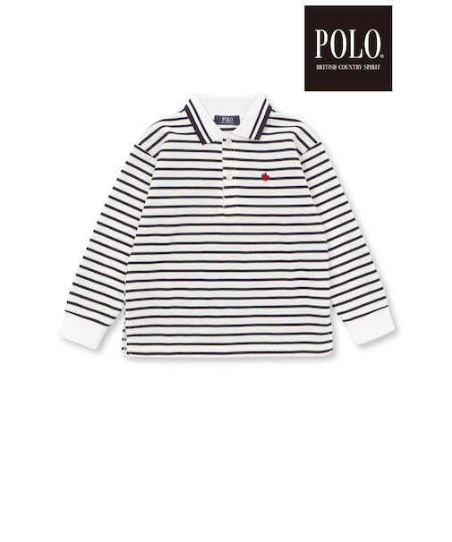 【POLO BCS(ポロ・ビーシーエス)×SLAP SLIPコラボ】【お揃い】無地ボーダーライン襟ポロシャツ(80~130cm)
