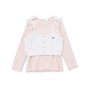 ラメニットビスチェ+テレコTシャツ2点セット(90~130cm)