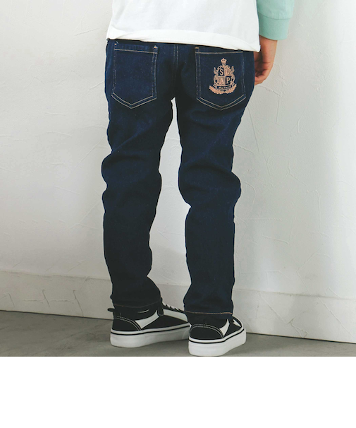 おしりエンブレム刺しゅうツイルデニムパンツ(80~130cm)