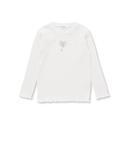 襟ぐりフリルキラッとラメ糸モチーフ刺しゅうトップス(80~130cm)