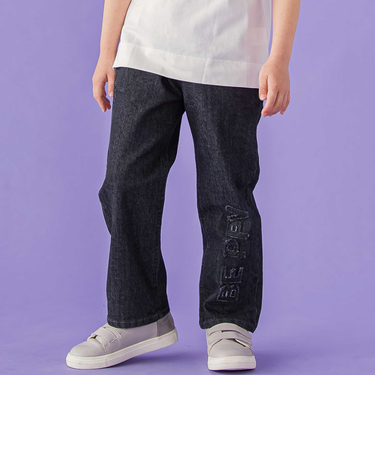 フリンジパッチロゴ入りストレッチデニムパンツ(95~160cm)