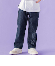 フリンジパッチロゴ入りストレッチデニムパンツ(95~160cm)