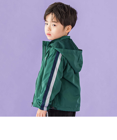 ドローコード付き配色タフタジャケット(95~150cm)