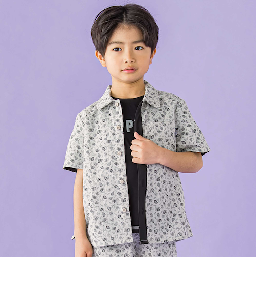 【お揃い】ボタニカル柄シャツ(95~150cm)