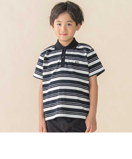 【お揃い】マルチボーダー半袖ポロシャツ(95~150cm)