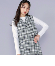 【 ニコ☆プチ 掲載 】ジレ＆ベーシックTシャツセット(130~160cm)