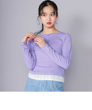 【 ニコ☆プチ 掲載 】クロスネック裾花柄Tシャツ(130~160cm)