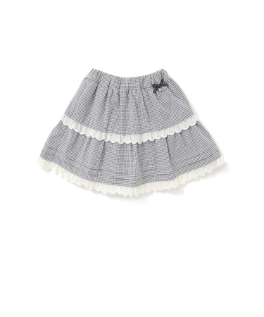 【お揃い】レースイチゴ柄チェックスカパン(90~130cm)