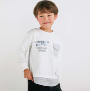 【お揃い】裾チェックポケット付きTシャツ(80~130cm)