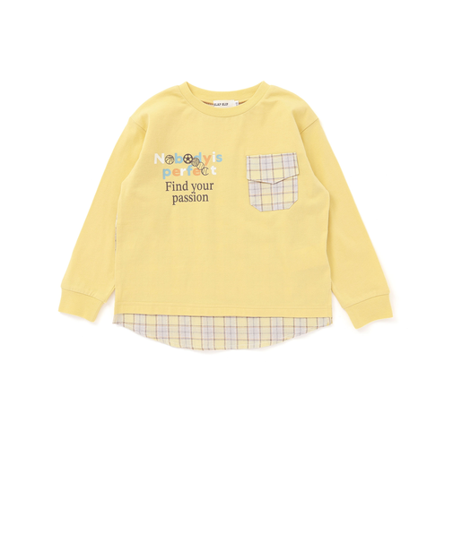 【お揃い】裾チェックポケット付きTシャツ(80~130cm)