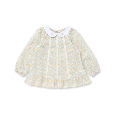 【お揃い】襟付きイチゴ花柄チュニック(80~130cm)