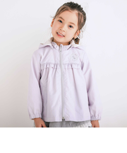 【お揃い/UVカット/リバーシブル】ウサギネコ耳付きフードタフタジャケット(80~130cm)