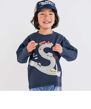 はたらくくるま恐竜アニマルプリント刺しゅうTシャツ(80~130cm)