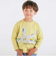 はたらくくるま恐竜アニマルプリント刺しゅうTシャツ(80~130cm)