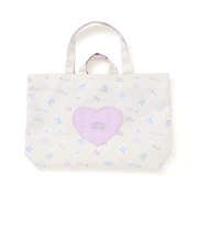 【お揃い】ハートポケット付きときめきモチーフ総柄リバーシブルレッスンバッグ