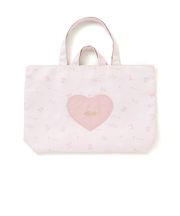 【お揃い】ハートポケット付きときめきモチーフ総柄リバーシブルレッスンバッグ