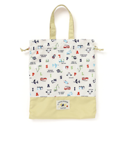 【お揃い】チェック切り替えプリント総柄お着替えバッグ