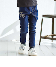ジョグデニムステッチロゴロングパンツ(90~160cm)