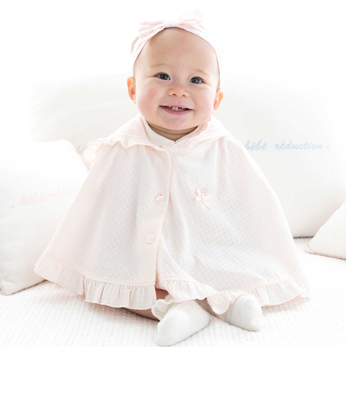 【 UVカット 】フード付きブライト天竺フリルマント(60~90cm)