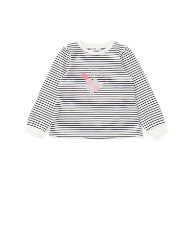 キラキラレースパッチモチーフボーダーTシャツ(80~130cm)