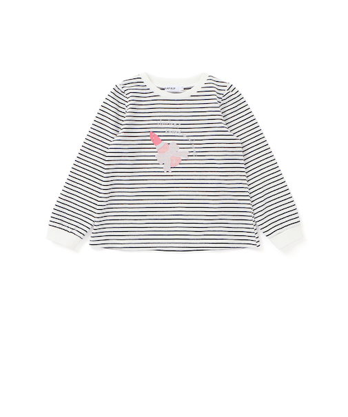 キラキラレースパッチモチーフボーダーTシャツ(80~130cm)