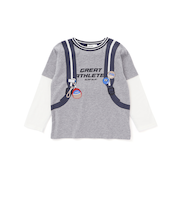 重ね着風リュックプリントTシャツ(80~130cm)