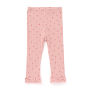 裾フリルイチゴドットプリント7分丈テレコレギンス(80~130cm)