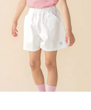 センター切り替えワンポイント刺しゅうデニムキュロットパンツ(95~160cm)