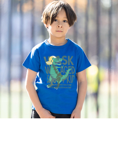 【速乾】WASKサル×恐竜天竺Tシャツ(80~160cm)